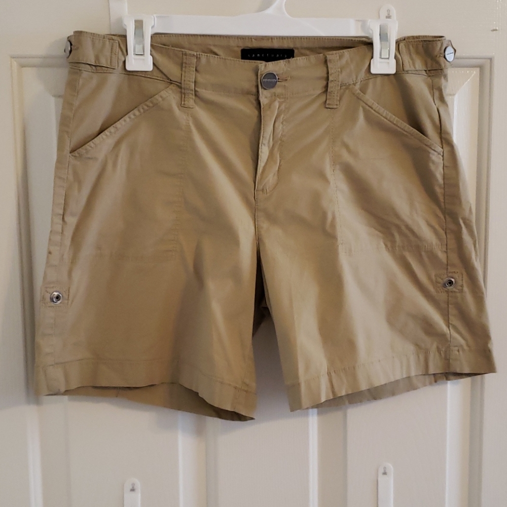 Cargo style khaki shorts